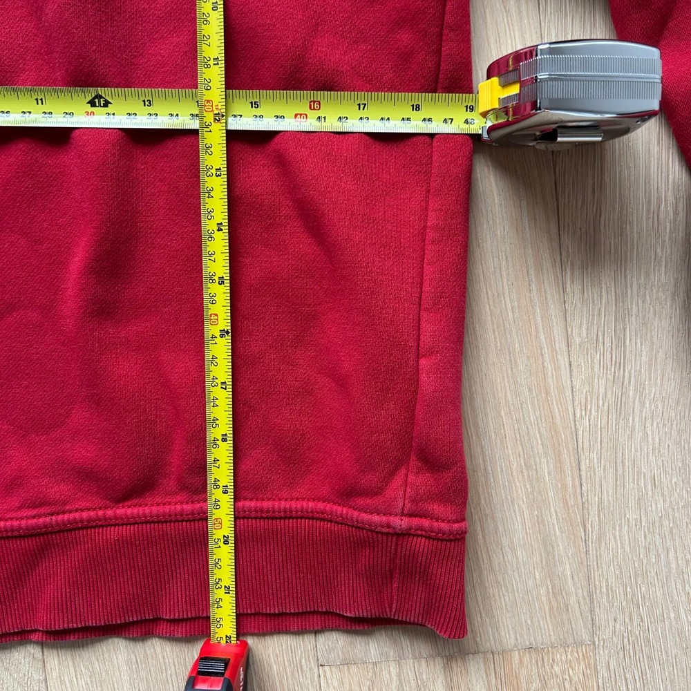 Tommy Hilfiger Quarter Zip Sweatshirt S Red Embroidered Crest Logo Tennis Prep - Picture 6 of 9